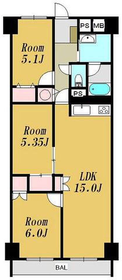 3LDK 間取り