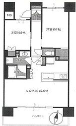エクセレントシティ西川口サウスコート 2LDKの間取図画像