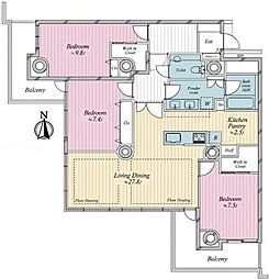 エルザタワー55 3LDKの間取図画像