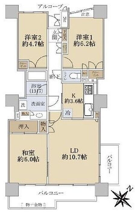 3LDK 間取り