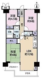 朝日プラザ川口前川 3LDKの間取図画像