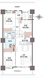 エルザタワー32 3LDKの間取図画像