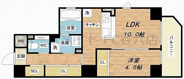 ブルグ真田山 ｜大阪府大阪市天王寺区味原町(賃貸マンション1LDK・4階・41.53㎡)の写真 その2