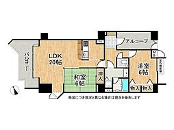セザール琵琶湖大橋　中古マンション 2LDKの間取り