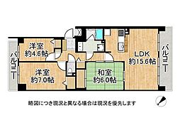 ユニハイム大津朝日ケ丘 3LDKの間取図画像