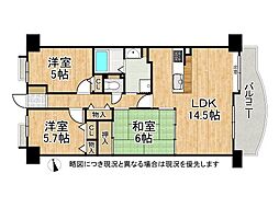 ロータリーマンション西大津ラクス・ヒルズ 3LDKの間取図画像