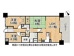 ローレルコート草津 3LDKの間取図画像