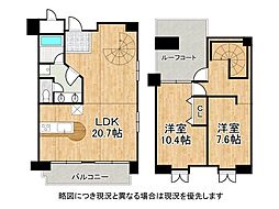 琵琶湖アーバンリゾート3番館 2LDKの間取図画像