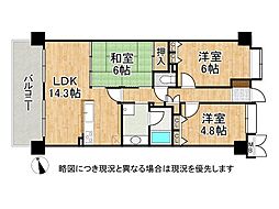 シャルマンコーポレイクシティ瀬田 3LDKの間取図画像