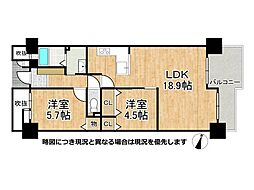 シャルマンコーポぜぜC棟 1LDKの間取図画像