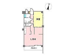 ユニーブル豊田本町 1LDKの間取り
