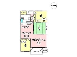 ベルシャトー瑞穂 3SLDKの間取図画像