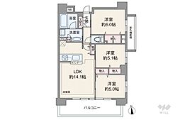 イニシア川口並木サザンフォート 3LDKの間取図画像