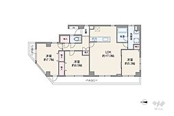 サンリーフ王子 3LDKの間取図画像
