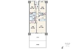 川口弥平パーク・ホームズ 3LDKの間取図画像