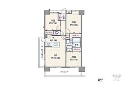 フォースター川口パークサイド 3LDKの間取図画像