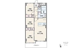 ウエストハイツ高島平 3LDKの間取図画像