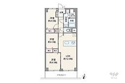 志村サンハイツ 3LDKの間取図画像