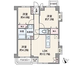 コスモ西川口アンソレール 3LDKの間取図画像