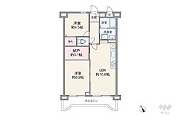 中銀川口マンシオン 2LDKの間取図画像