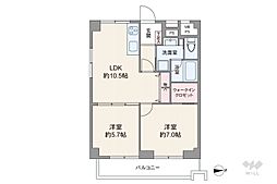 川口栄町グレースマンション 2LDKの間取図画像