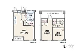 ハイネス大山 2LDKの間取図画像