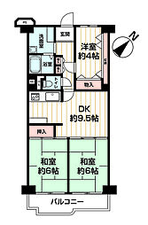 ネオハイツ港大橋 3LDKの間取図画像