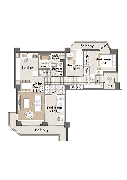 3LDK 間取り