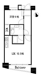 グリーンコート西荻窪 1LDKの間取図画像