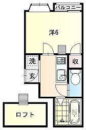 K-3EAST 1Kの間取図画像