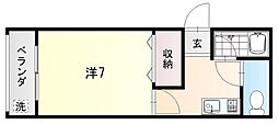 犀川スクエア 1Kの間取図画像
