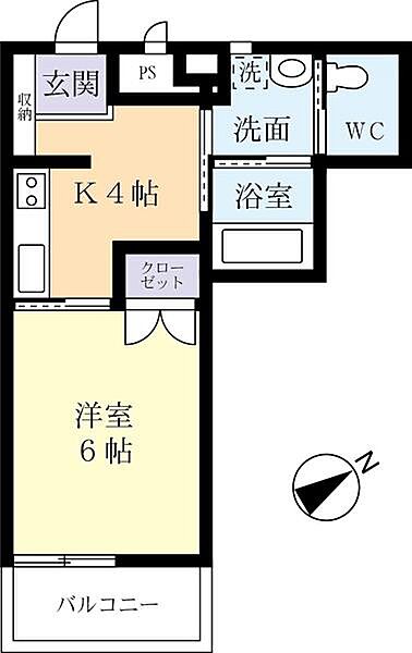 コーキビル 0407｜茨城県水戸市赤塚1丁目(賃貸マンション1K・4階・36.22㎡)の写真 その2