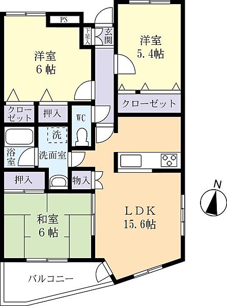 Ａｘｉｓ 0301｜茨城県水戸市西原1丁目(賃貸マンション3LDK・3階・73.33㎡)の写真 その2