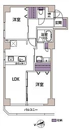 ライオンズマンション江田第3 2LDKの間取り