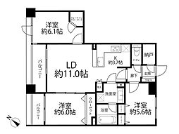 エスト・グランディール横濱関内 3LDKの間取図画像
