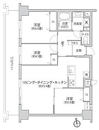 ライオンズガーデン横浜蒔田 3LDKの間取図画像