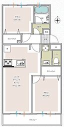 オークハイツ大倉山 2LDKの間取図画像