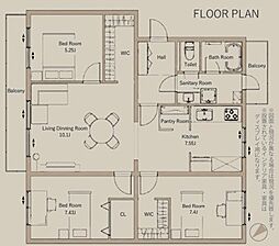 フローラ桂台1号棟 3LDKの間取図画像