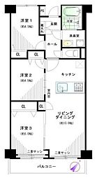 港南台日野ハイツ 3LDKの間取図画像