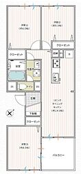 竹山団地3101号棟 3LDKの間取図画像