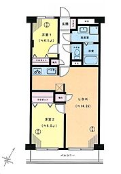 サンパレス下永谷 2LDKの間取図画像