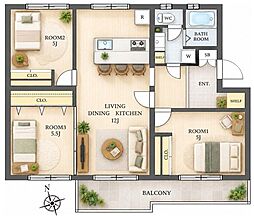 洋光台南第1住宅4-31号棟 3LDKの間取図画像