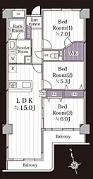 サーパス日吉 3LDKの間取図画像