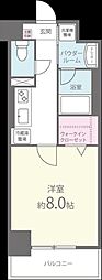 プレ・ラ・メール御影 1Kの間取図画像