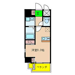 ONLYONE伊丹北本町 ワンルームの間取図画像