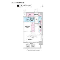 COMFORIA江坂広芝町 1LDKの間取図画像