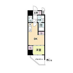 セレニテ神戸ミラクシュッド 1DKの間取図画像