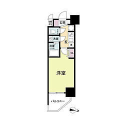 セレニテ神戸ミラクシュッド 1Kの間取図画像