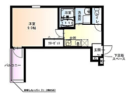 フジパレス西宮久寿川 1Kの間取図画像