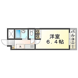 西宮スカイハイツ 1Kの間取図画像